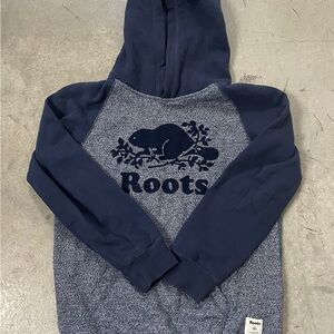 Roots Heathered Blue and White Sweater